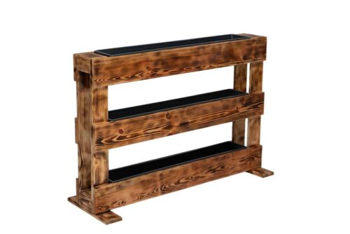 Pflanzenwand Style aus neuen Paletten - geflammt