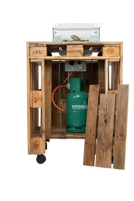 Palettenmöbel PALfire Feuertisch klein im Vintage Look