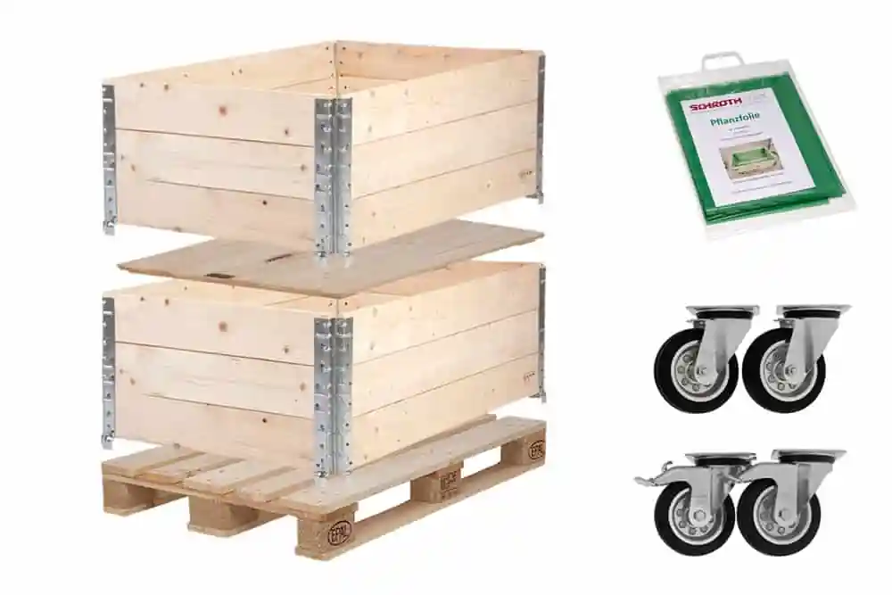 Grosses mobiles Hochbeet Set aus Faltrahmen