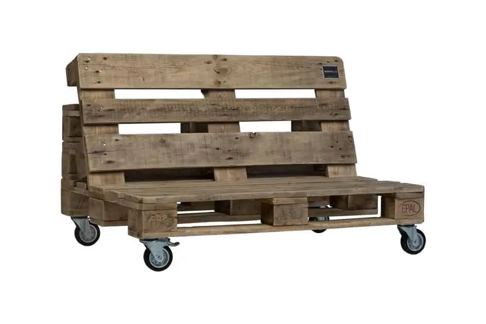 Palettenlounge 2er-Sofa im Vintage Look